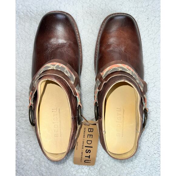 Bed Stu Triad Distressed Dark Brown Leather Harness Mule - Size 7.5 - X3 - Picture 6 of 11